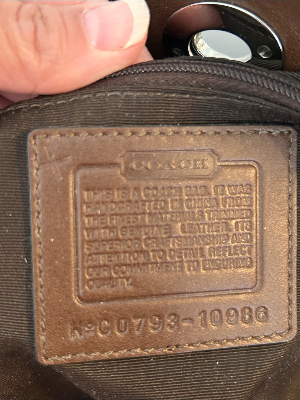 VTG Y2K Coach Chelsea Signature Turnlock Shoulder Bag Tan Leather Trim 10986 - Picture 3 of 11